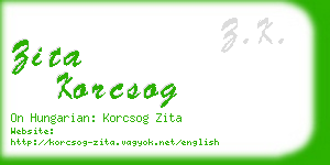 zita korcsog business card